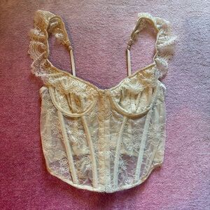 white/cream urban outfitters lace corset top
